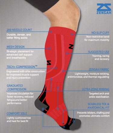 The knee-high Zensah Tech Compression Socks deliver graduated compression to help improve circulation for fast recovery and less fatigue when you're running. compressocks.com/2019/08/07/an-…