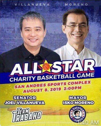 OSTON1994's tweet photo. Kayo po ay malugod naming inaanyayahan na makilahok at sumuporta sa gaganaping "ALL STAR CHARITY BASKETBALL GAME" kasama ang ating mahal na Alkalde Francisco "Isko Moreno" Domagoso at Senador Joel Villanueva.

#BagongMaynila
#SerbISKOkalusuganMo
#SimplyNoPlaceLikeManila https://t.co/ImHQDW28j0