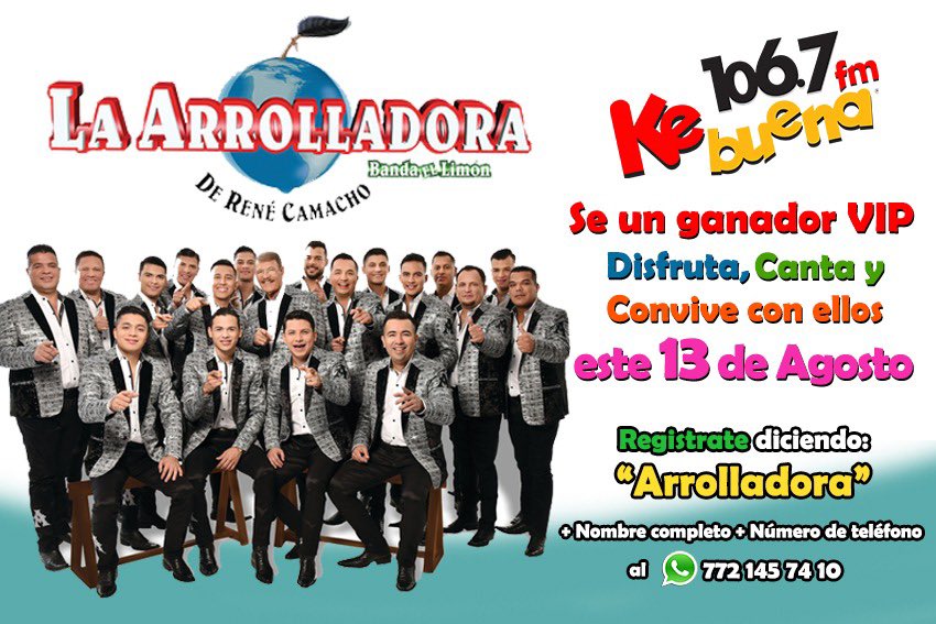 Invitado VIP de <a href="/kebuena106_7/">Ke Buena  106.7</a> y <a href="/Arrolladora/">La Arrolladora</a>