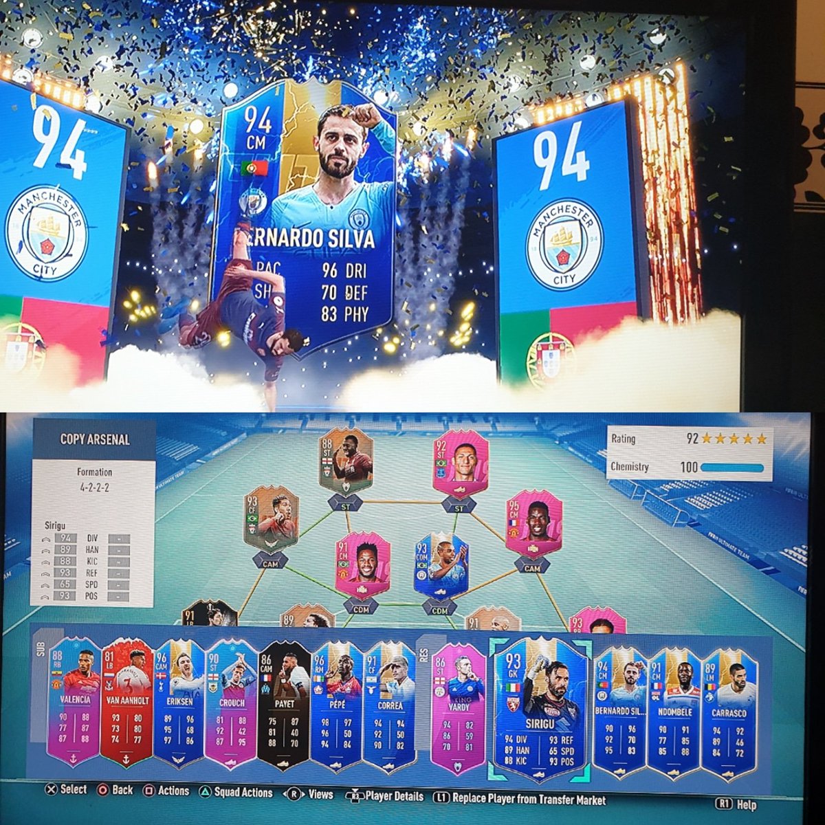 BaneHDGaming's tweet photo. Just packed bernardo silva 😁 #FIFA19 #FIFA20 #FUT #PS4 #game #gamers https://t.co/0gTXom3Pg1