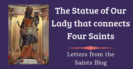 SaintsLetters's tweet photo. What statue of Our Lady connects four well-known saints? Learn about the history of the over 600 year-old statue and the four saints who have prayed before her statue. #blessedvirginmary #catholicsaints #ourlady https://t.co/17ikUDAgt0 https://t.co/dZjbXcOnWz