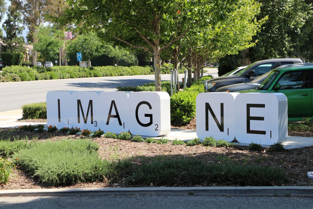 santaclarita's tweet photo. If you haven’t visited the “IMAGINE” public art piece in front of the Valencia Library, now is your chance! Take a photo standing in as the second “I” and share it on social media using #ImagineSC for your chance to be featured in the City’s winter Seasons magazine! #SantaClarita https://t.co/t8TstEoPV5