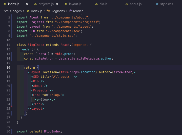 Majinfood's tweet photo. reworking portfolio on #Gatsby blog. Doc's are easy to work with. can't wait to finish. excited to learn more. #webdev #js #react https://t.co/gQsCdJFHod