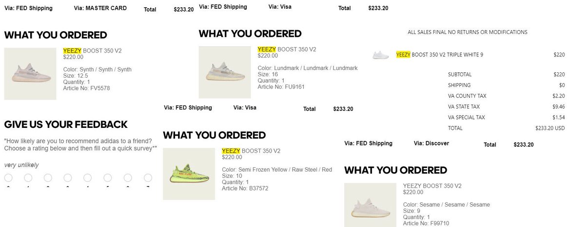 ATCSuccess's tweet photo. Rayne#8175 had fun on Yeezy Day and was able to cop 5 different 350 colorways 👀🔥👀🔥 https://t.co/Lb0Z3LNyGG