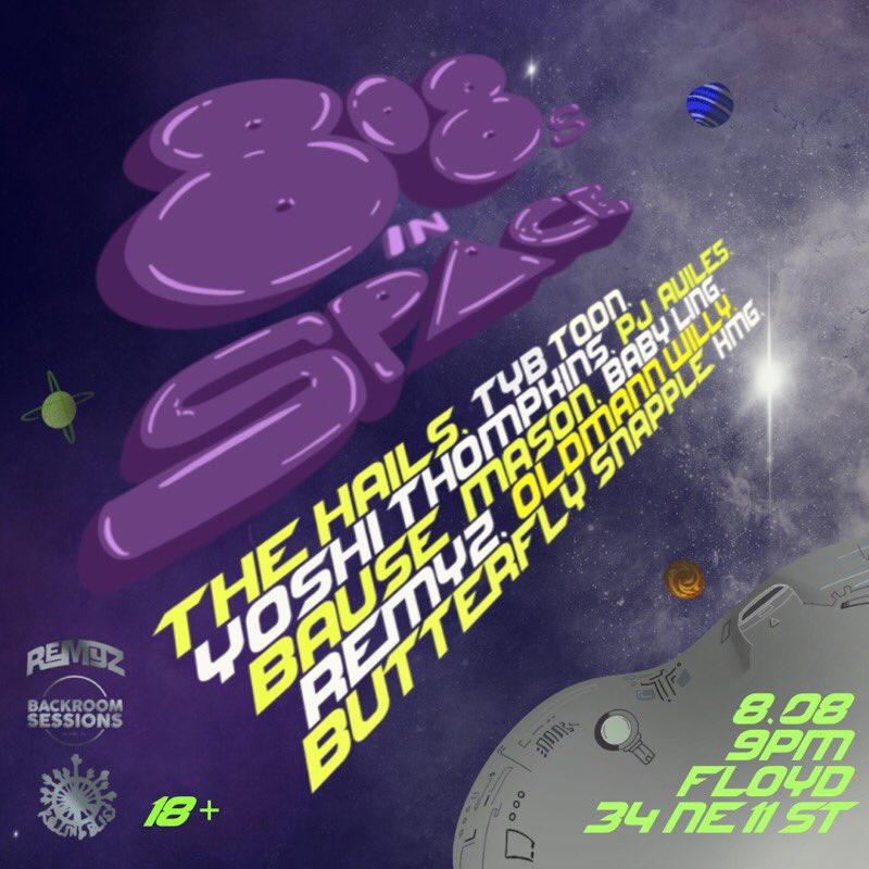 remyzmusic's tweet photo. This Thursday 8/08 we’re joining forces with @BackroomSeshMIA &amp; @rollingbliss_ to bring you a space inspired experience featuring some of Miami's most talented musicians. PRESALE tickets are now available. Tickets will increase to $15 at the door &amp; $20 after 11pm, Link in bio!!🖤 https://t.co/zvXGBppyuP