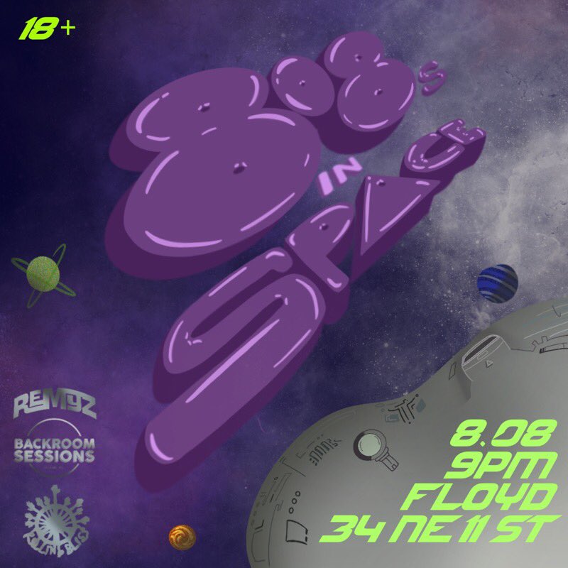 remyzmusic's tweet photo. This Thursday 8/08 we’re joining forces with @BackroomSeshMIA &amp; @rollingbliss_ to bring you a space inspired experience featuring some of Miami's most talented musicians. PRESALE tickets are now available. Tickets will increase to $15 at the door &amp; $20 after 11pm, Link in bio!!🖤 https://t.co/zvXGBppyuP