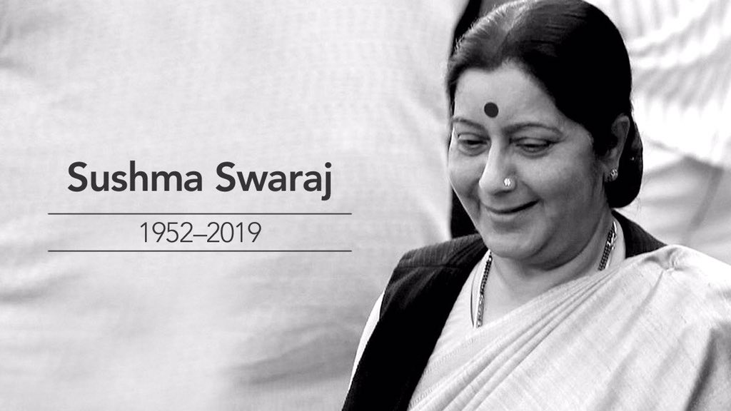 Ranapratap85's tweet photo. Deeply saddened to hear the untimely demise of #SushmaSwaraj ji. She was a great politician, parliamentarian and orator . May her great soul rest in peace. Om Shanti. https://t.co/jL0BXHOrwy
