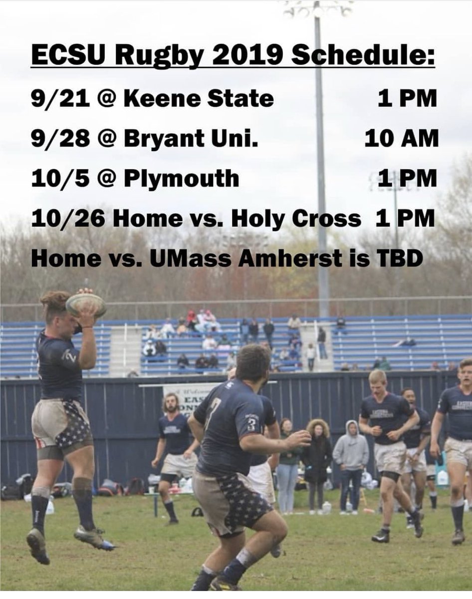 EasternRugby's tweet photo. Our 2019 Fall schedule is here. Come out to support your Eastern Rugby Warriors! https://t.co/SXm3HQDzx5
