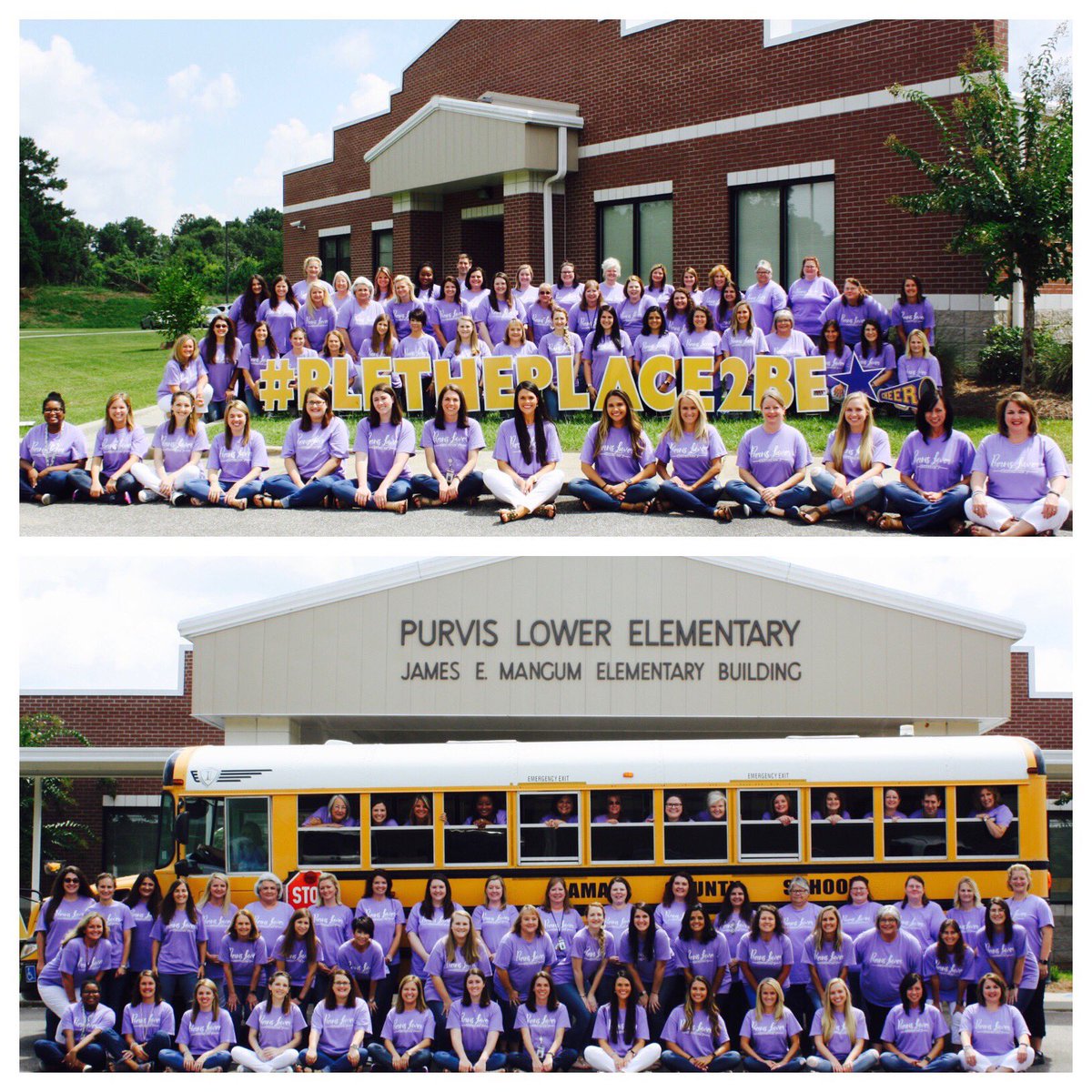 PurvisLower's tweet image. PLE is excited about the FIRST DAY OF SCHOOL!! 🍎💜💛🎉 #PLEtheplacetobe #differencemakerlcsd #happyyardgreetings