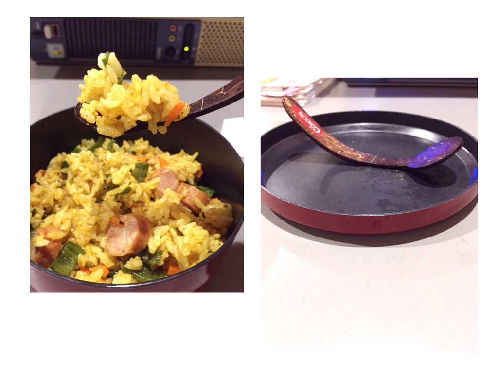 access_FT's tweet photo. ココスプーン実験③　～ピラフ編～⁠
⁠・これはSサイズですが、Mサイズなら余裕です。

・下に置いても口に入れる部分がつきません^_^とっても衛生的！
※赤ちゃんや、介護が必要な方にちょうど良いかもしれません！

⁠#フェアトレード #MAPAYAPA #フィリピン ⁠#ココナツ ⁠#coconut https://t.co/rYxwrFY2OG