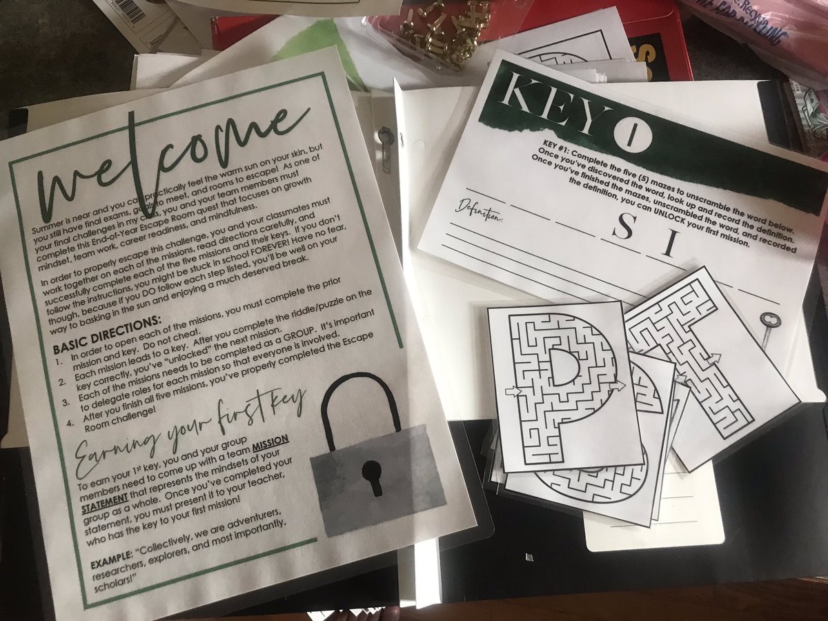 KDaneFACS's tweet photo. Assembling this #intro to class breakout ๐ฆ activity for our first day together! #Explore #Teamwork #ProblemSolve #EscapeRoomStyle #GSLcultureofsuccess #BackToSchool #FCS #SayYesToFCS #GrowthMindset #Careers https://t.co/6HZCT9SYc4