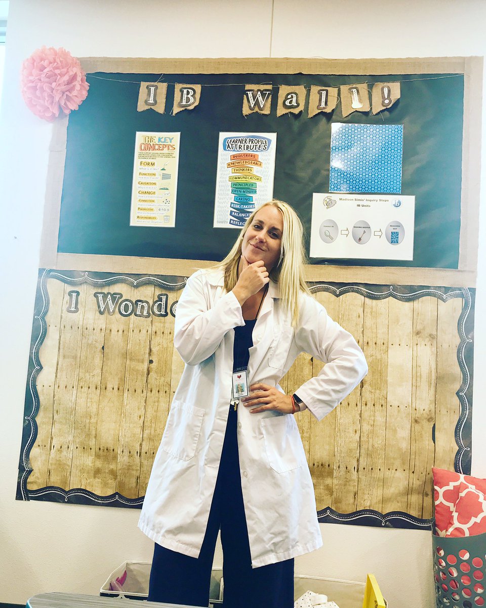 tutoringteach's tweet photo. Here’s to my 8th year teaching!  I am now embarking on a new adventure with a new school, Simis Elementary. I’m ready for these little inquirers!! I’m totally rocking my lab coat all year.  #kindergarten #firstdayofschool https://t.co/S4HB1ZHmW5