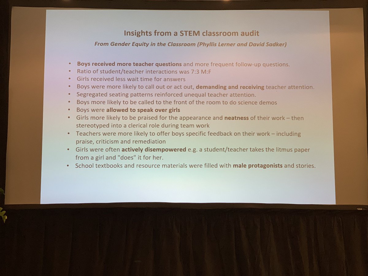 mrbarlow's tweet photo. Ensure gender equity in the classroom! @lisaharveysmith #stemed2019 https://t.co/SZvjBuv5Jd