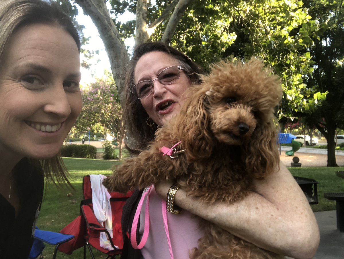 Met Scarlett at the park. She may be a little cuter than #ffpd’s Frankie. #NationalNightOut #TeamBigBus