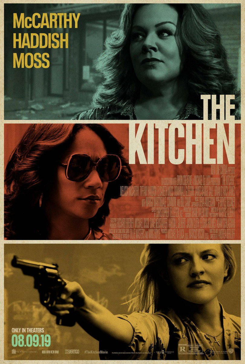 GabrielAmauri8's tweet photo. The Kitchen 2019 Theatrical Release Poster
#andreaberloff #TheKitchenMovie @melissamccarthy @TiffanyHaddish #elisabethmoss
#domhallgleeson @JamesBadgeDale @briandarcyjames @common #margomartindale #billcamp #brycedessner @watertowermusic @newlinecinema #bron @wbpictures https://t.co/hWbiyENoVm