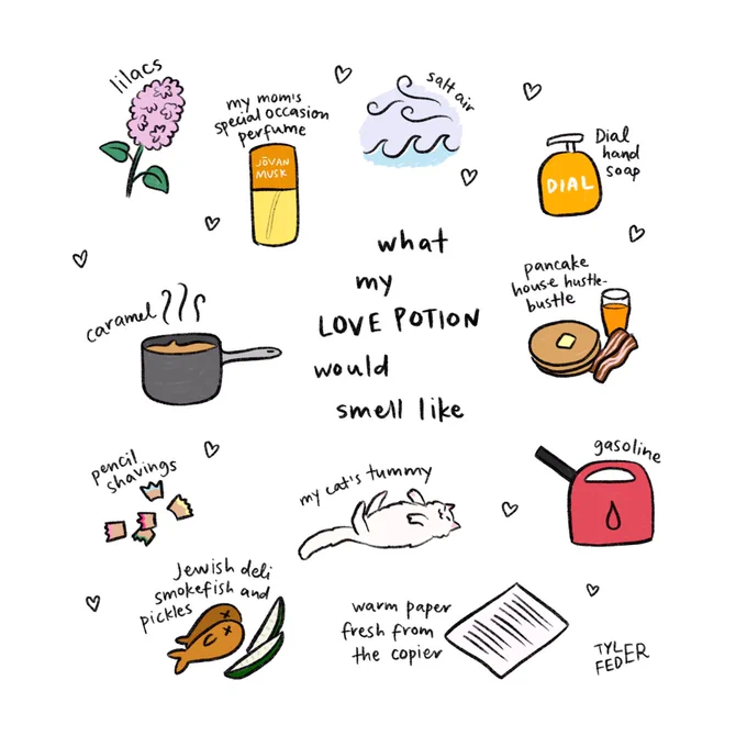 Remember how in Harry Potter (read another book, I know I know) a love potion would smell like all your favorite scents combined??  What would yours smell like? ?? 