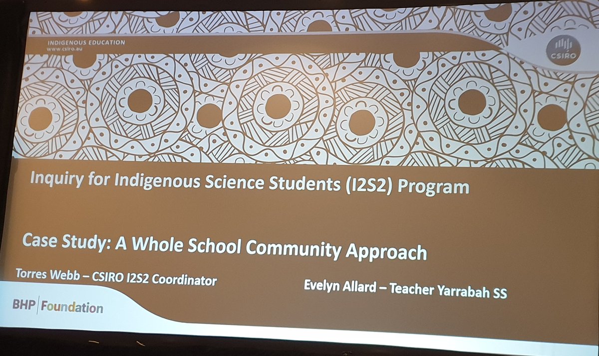 claireseldon_ed's tweet photo. Listening to Torres Webb from @CSIROnews and Evelyn Allard from Yarrabah school talking #deadly science. Acknowledging the scientific knowledge and understanding of our #FirstNations people in #STEM. #stemed2019 check out the #Indigenous Education units @ https://t.co/yPonFjxwSf https://t.co/FBiaV2tsY4