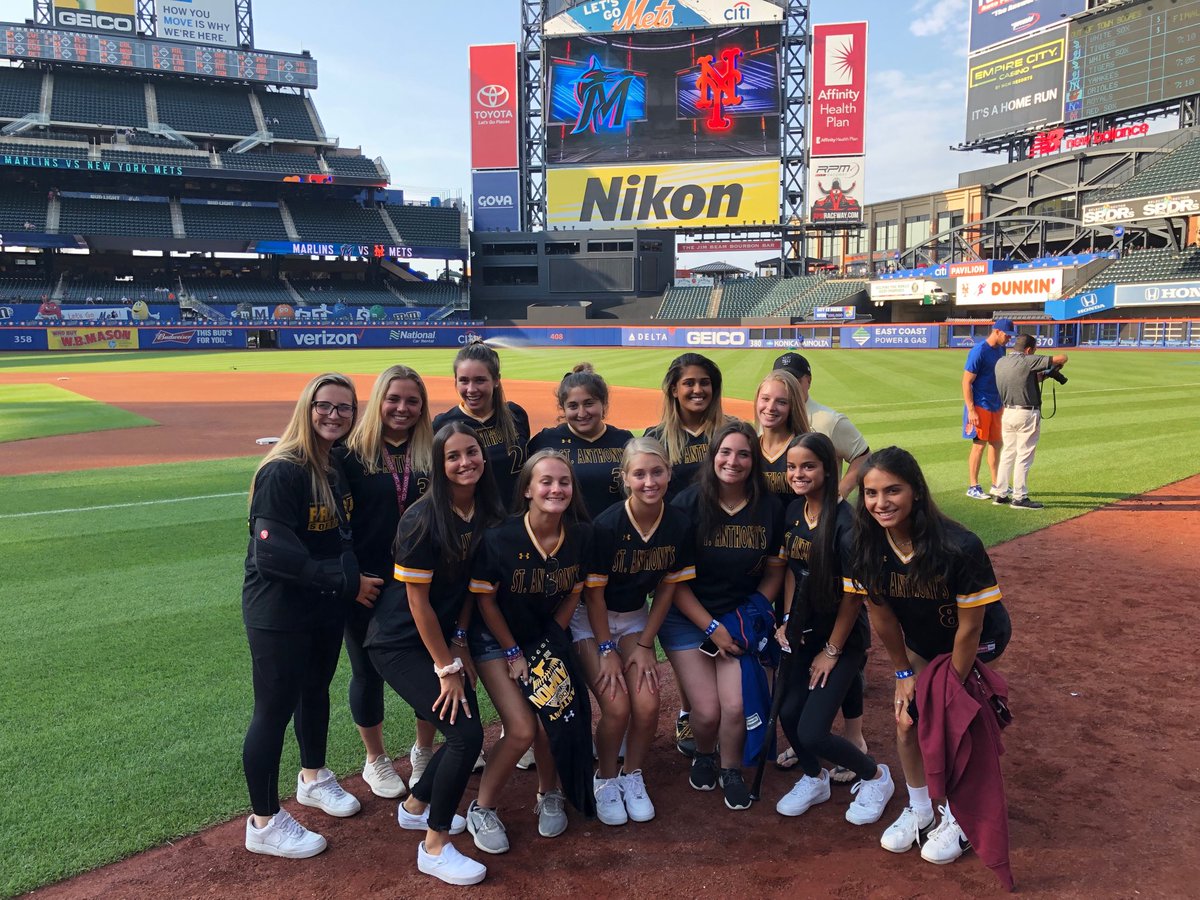 Friars celebrating State Championship at Citi Field