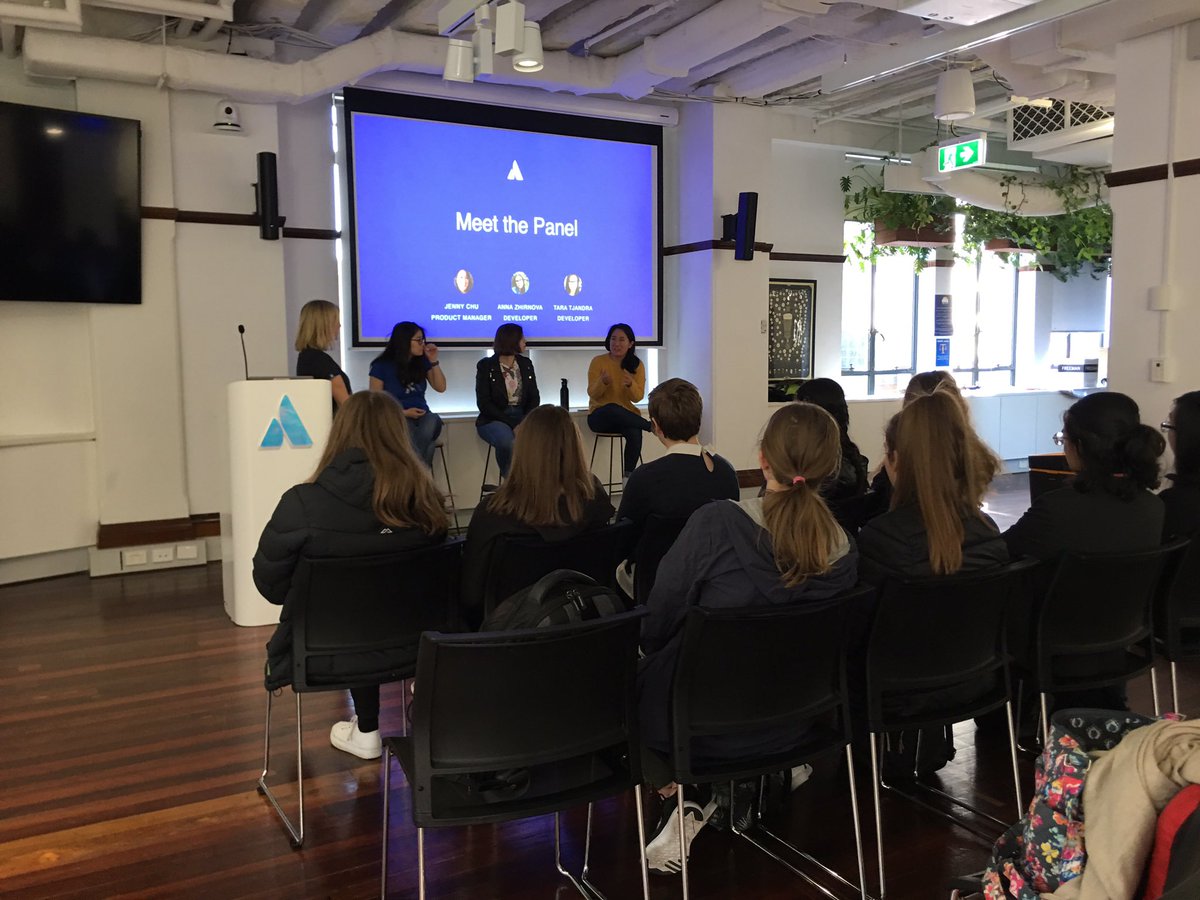 JulietteMajor's tweet photo. Huge shoutout to the teams at @Atlassian #Sydney who took time out today to run workshops and panels for my Senior IT students. The girls had tours, mock interviews and heard from a panel of female product managers and engineers #seekSTEM #seekWISDOM #WOMENinIT @STCCGriffith https://t.co/gdzUEaNF8o