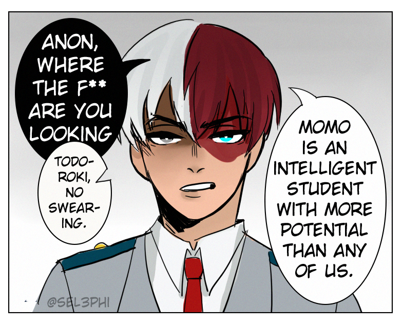 I've been getting a lot of Momo haters so I invited Todoroki on his thoughts #轟百 #TodoMomo #BnHA 
