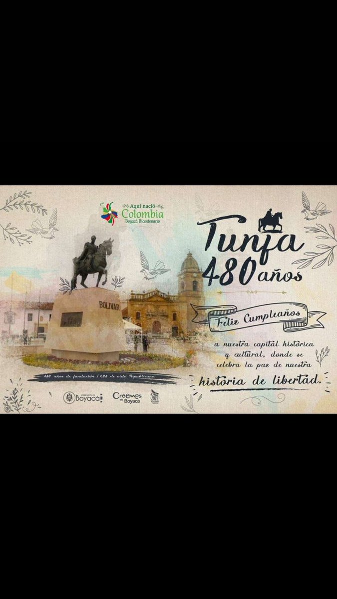Soy_Boyaca's tweet photo. Feliz cumpleaños  #Tunja ciudad  noble y leal,  hermoso terruño que brinda calurosa acogida a las familias  #SoyBoyacá #AquiNacioColombia @RedAdelco @ElianethGomez @CarlosAmayaR @FIC_Cultura @CRCBOYACA @chidonoticias @SEmpresarialBoy @GobBoyaca https://t.co/KHOtch3708