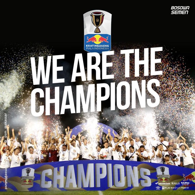 Congratulations <a href="/PSM_Makassar/">PSM Makassar</a> for being crowned the 2019 Piala Indonesia champions! 🏆
