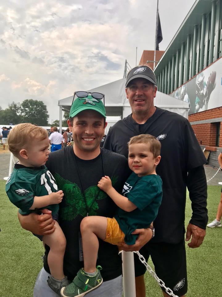 craftedaction's tweet photo. Thank you to the @Eagles and @ChildrensPhila for an unforgettable day at Training Camp and to @CoachDPederson and his wife Jeannie for chairing the 2019 CHOP Parkway Run. #parkwayrun #flyeaglesfly #teamsuperjack https://t.co/Dt5IVtBn4z