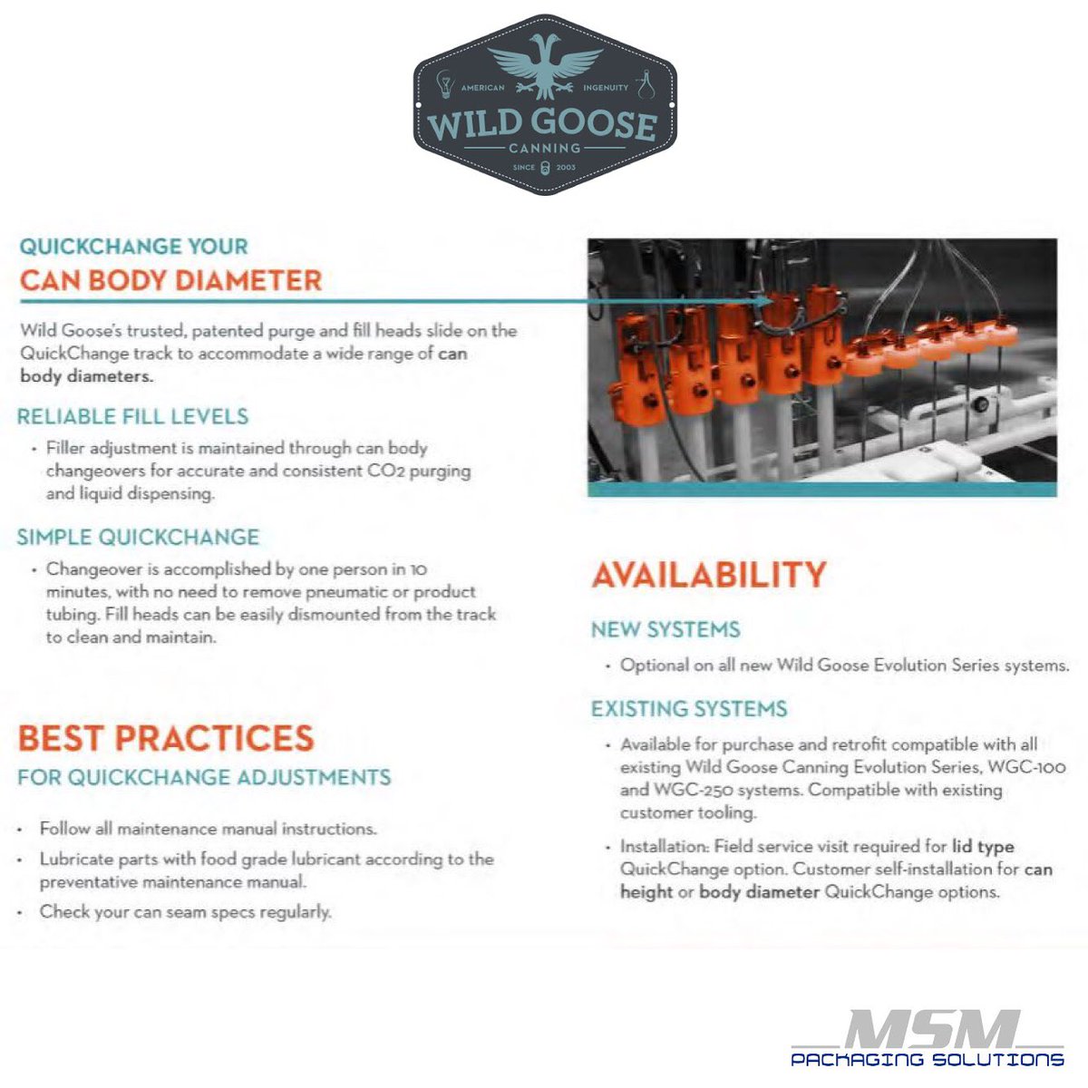 msmpkg's tweet photo. Wild Goose’s QuickChange System options allow you to shift easily between can formats and sizes for maximum packaging flexibility 🍺
⠀⠀⠀⠀⠀⠀⠀⠀⠀
Choose the QuickChange System arrangement that fits your production plan: can body, can height, lid type or any combination ✅ https://t.co/BhD6aIglIz