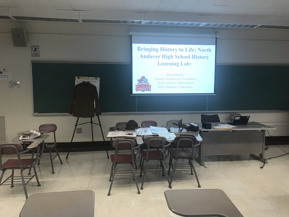 BrianSheehy's tweet photo. Great time tonight at the MTA summer conference in Amherst, sharing the great things we are doing at NA in the history lab, utilizing object based learning #mtasummer #objectbasedlearning https://t.co/OjSsAsdni4