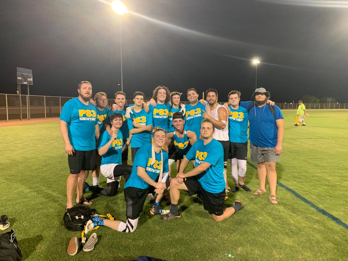 P83Showtime's tweet photo. Such a tough way to end the season with a 14-13 loss in the semifinals. But we had a great season and look forward to bringing home the trophy next season. Everyone in this picture deserves a Showtime Stud for the hard work they put in this season #OneShowtime 💙💛 https://t.co/RrWmc3J4WV