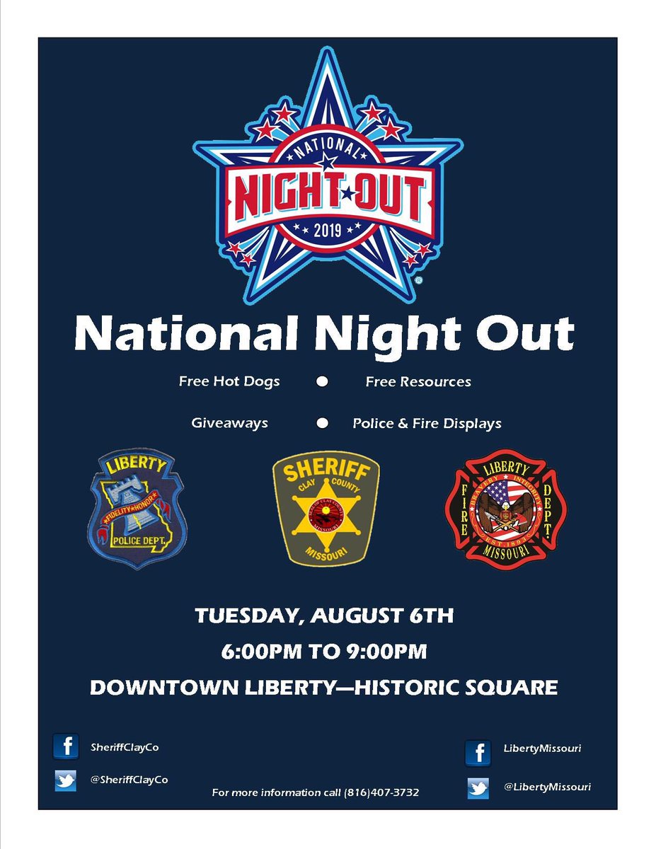 ClayCountyMO_EM's tweet photo. The National Night Out was a great success. #nationalnightout 

Thank you Clay County Sheriff Citizens Alumni #CCSCA and Debra and Bernard W. Napier for your continued service to the community and Emergency Management. https://t.co/qs6LsrXQcX