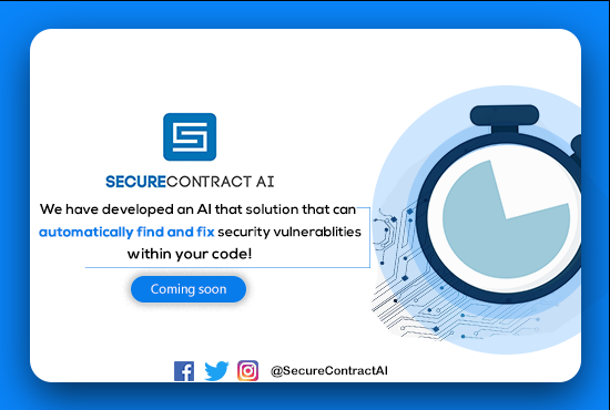 securecontract's tweet image. What says your time? I stop calculating when I realized, its time to start protecting my assets. Ensuring the security of your transactions just got easier with Secure Contract AI!
#Security #smartcontracts #IEO #blockchain #AI