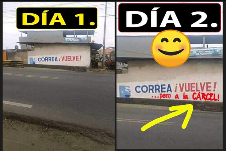 Por favor hacer entender a los borregos que <a href="/MashiRafael/">Rafael Correa</a> regresa pero a la cárcel.
