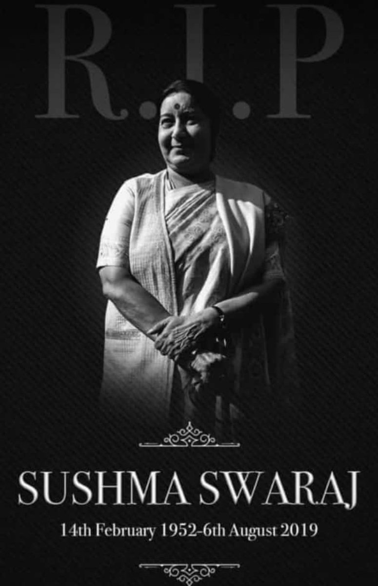 KARTZVJ's tweet photo. One of the most decorated and responsive leader. #RIPSushmaSwaraj #Thankyouforyourservive #IndiasFinestLeader https://t.co/rzo3rEZ4cu