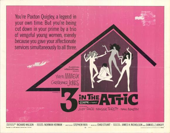 tomlis's tweet photo. Happily surprised to see @OnceInHollywood pay homage to the 1968 film #ThreeInTheAttic w/ #YvetteMimieux #ChristopherJones #JudyPace Co-star #MaggieThrett & screenwriter #StephenYafa talk its making in my @bearmanormedia book #TalkingSixtiesDriveInMovies @CelebratingTCM @tcm https://t.co/I9zEovCONF