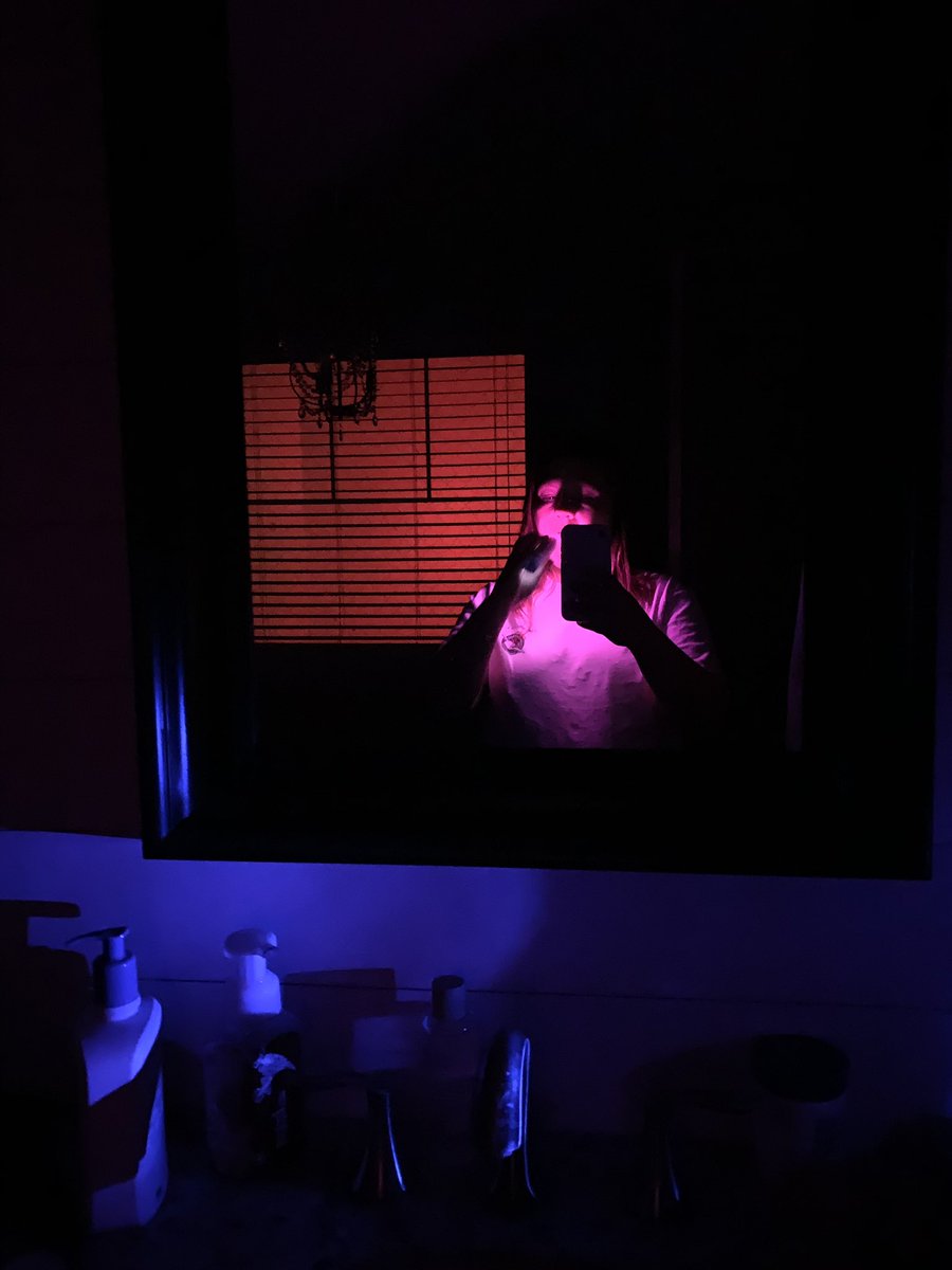 Jordanindenver's tweet photo. Me brushing my teeth in the dark after my smart house decided to randomly turn off the bathroom lights while I was in here. #smarthouseproblems https://t.co/er4h2ocsud