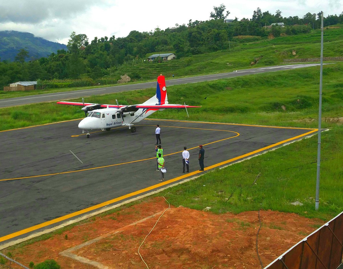 dinesh_koirala_'s tweet photo. Nepal Airlines Chinese made aircraft Y12e safely conducted its test flight in Bhojpur Airport ( VNBJ/BHP). The crews were Capt. A.N. Sherpa and Capt. P. N. Nepali. @sushbhattarai #BHP #VNBJ #BhojourAirport #Y12e #ChineseAircraft #VisitNepal2020 https://t.co/iNf0LCtLeQ