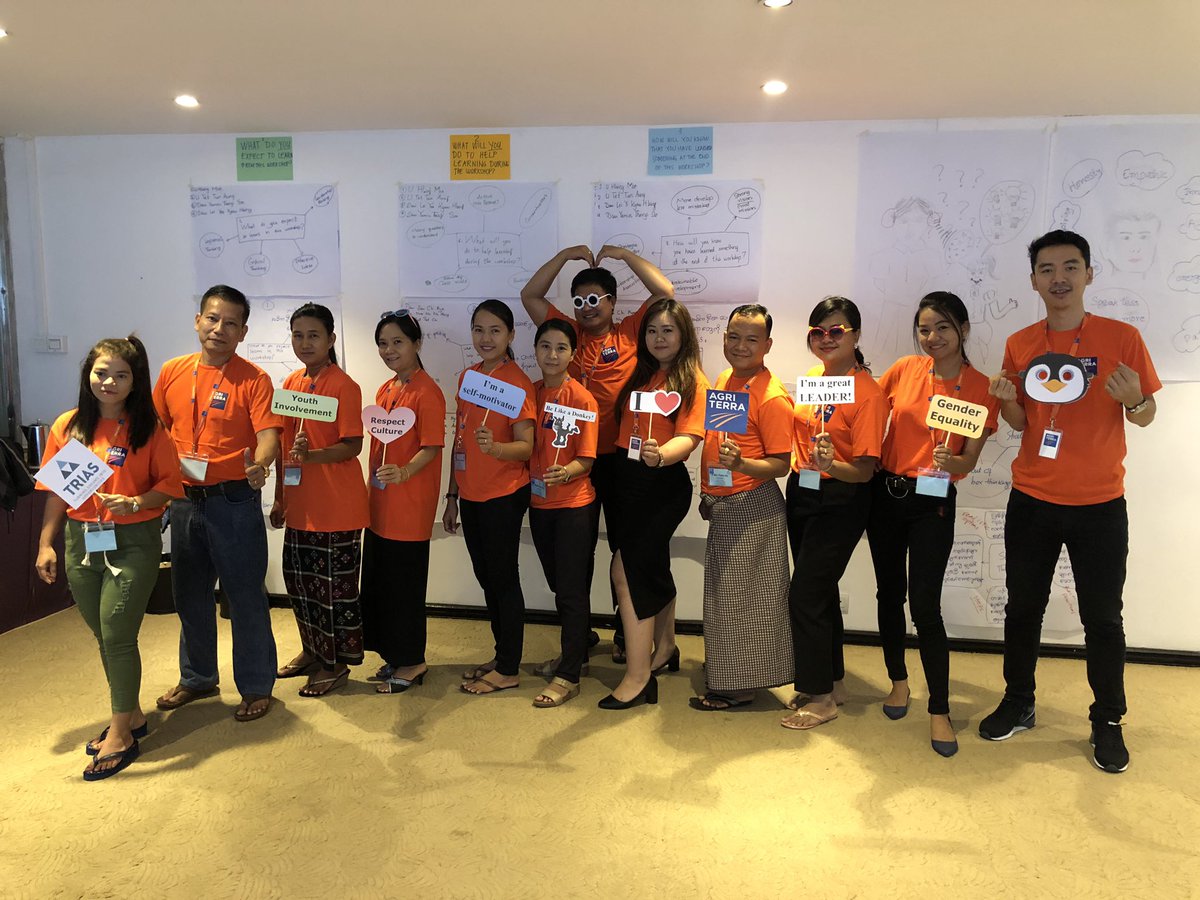 ariel_myintmo's tweet photo. Agriterra is holding a first leadership training in Myanmar by collaboration with Trias. The participants are from Cooperative Department and Five coops from five regions in the country! We captured an amazing moment! #agriterra #myanmar #LEATRA https://t.co/jZL4aVSzFj