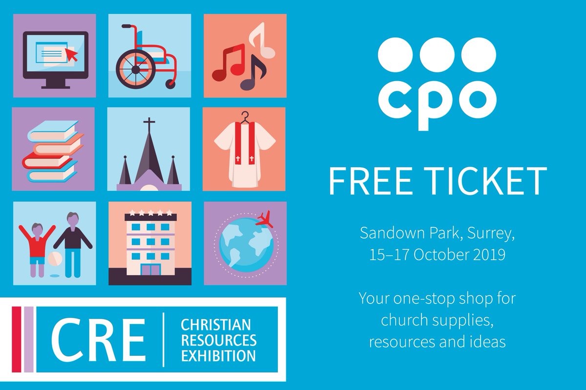 CPOresources's tweet photo. We'd love to meet you! Come and see us at @CRE_churchshow this year. Click this link to get your FREE ticket to the whole event! https://t.co/6S5h8U1zn5. Share this with all your friends and family 😀 #churchresources #free #event #Surrey https://t.co/XtrCC40tku