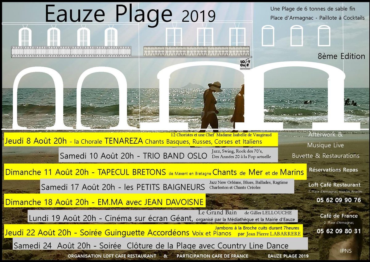 OTGrandArmagnac's tweet photo. ⛱ Demain commence la 8ème édition d'Eauze plage❗️☀️
Rdv place Armagnac pour profiter du sable et des paillotes à cocktails ‼️ 🍹
#grandarmagnac #eauze #loftcafe #plage #concerts #repas #tourismegers https://t.co/SqICRx2cXN