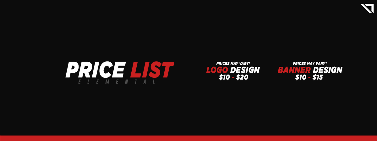 Real6thElement's tweet image. Designing Price list. 
For queries DM. Can do any design related task.