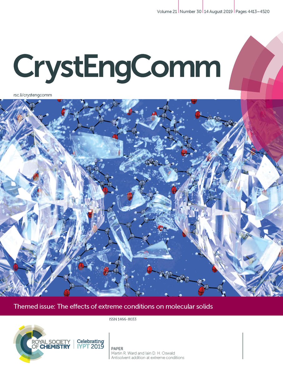 CrystEngComm's tweet photo. Antisolvent addition at extreme conditions, by Martin R. Ward & Iain D.H. Oswald: cover article for our themed issue on The effects of extreme conditions on molecular solids: https://t.co/MovKhjmVRa https://t.co/fpQCKTjS94