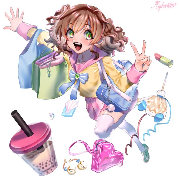 創作 パステルカラーな女の子#創作 #オリジナル 