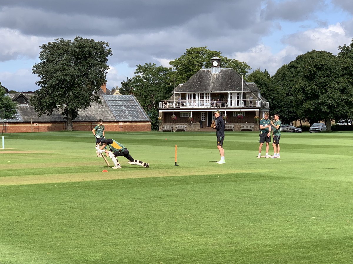 PhilipjHesketh's tweet photo. “ @StaffsCricket U17 with the early morning warm up ahead of a key session. #cricket #gostaffs #coach https://t.co/40XUDOiTKw