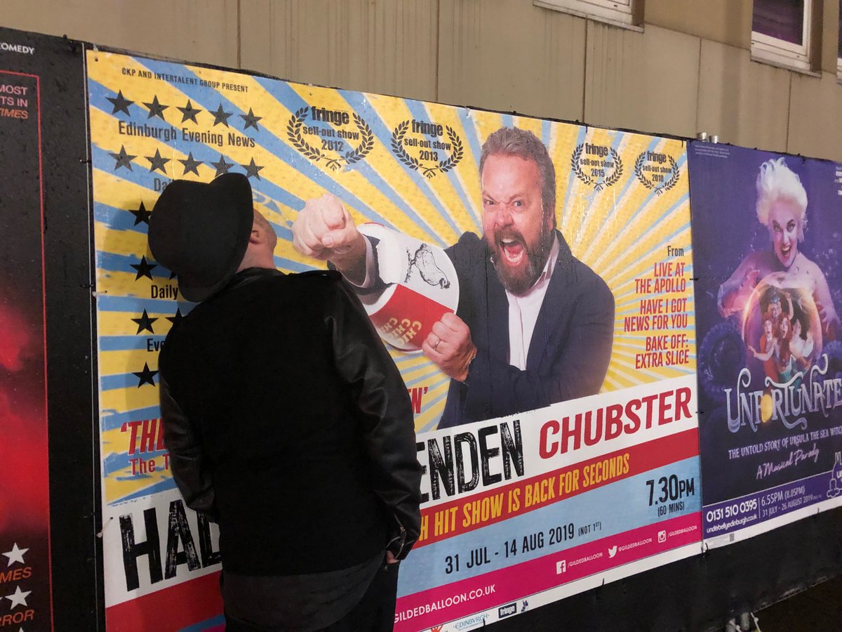 Halcruttenden's tweet photo. Actually @BennettArron and I are getting on fine at @edfringe2019 - only one little altercation but I sorted him out. #machohal #fighternotalover https://t.co/yxKcKTR7sS