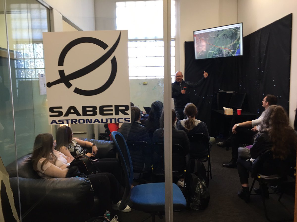 JulietteMajor's tweet photo. Thanks so much to the fabulous team: Andreas, Elle and Brian at @SaberAstro who met with our students today from @STCCGriffith and set many dreams of working in space technology in motion. #seekSTEM #SeekSpace https://t.co/vtfftNEFfZ