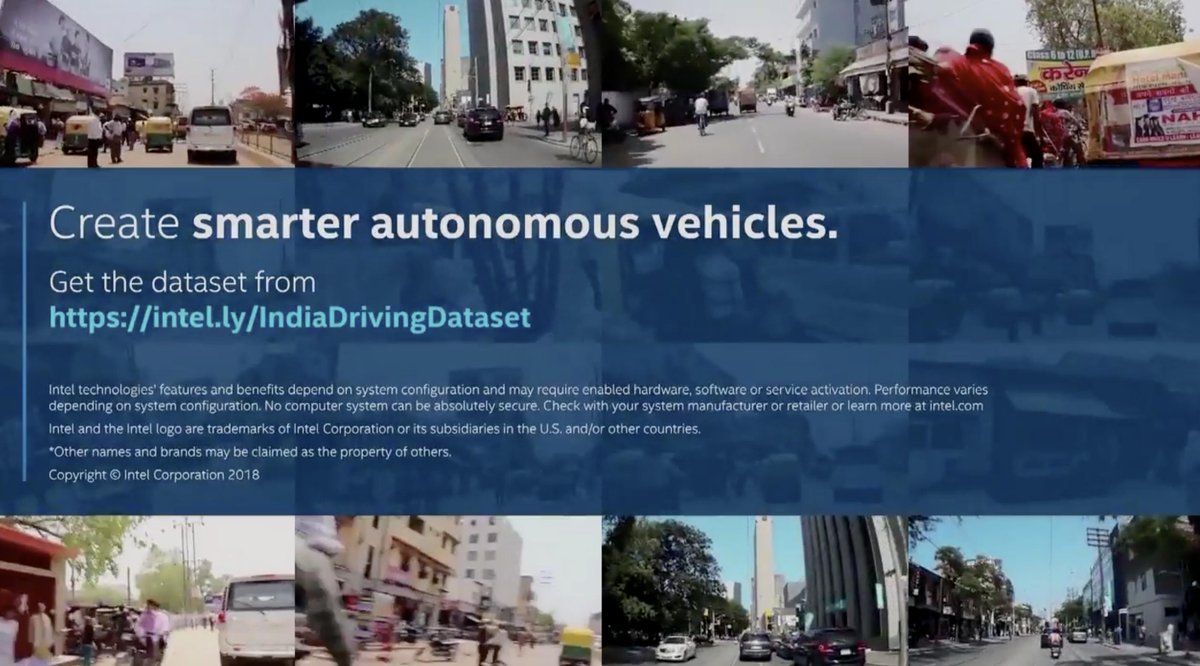 virendra_s64's tweet photo. Unlimited possibilities India #IntelAIDC2019 #AIOnIntel @tarrysingh @AkshayBahadur3 Open driving dataset for Bangalore, Hyderabad made available by @IntelIndia @IITHyderabad https://t.co/6akbMVE2Bj