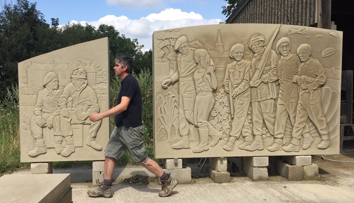 GM73's tweet photo. This side is almost finished. #WW2 #para #army #memorial #sculpture #publicart #leicestershire #stonecarving #operationmarketgarden @AmyPayneTV https://t.co/yIJL9rcQbt
