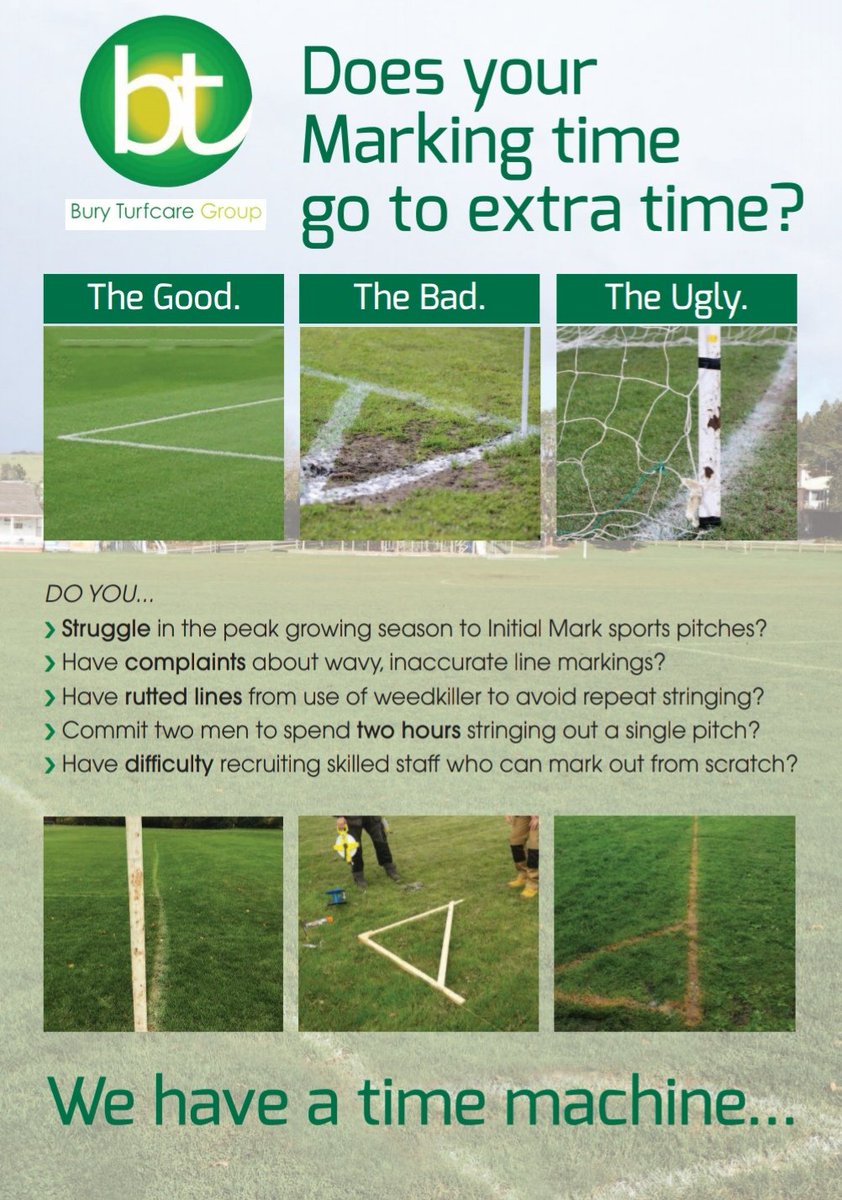 Buryturfcare's tweet photo. Please contact us now for more info #effortlesslinemarking #markoutyourlines @rigbytaylor #summerjobsgroundsmen https://t.co/sG4hbGElP3