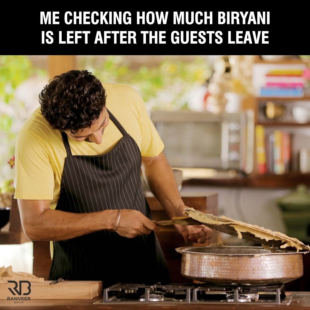 ranveerbrar's tweet photo. Tag a biryani lover!
#BiryaniWeek #Food #BiryaniLover #Biryani #meme https://t.co/h1X7LnqR0t